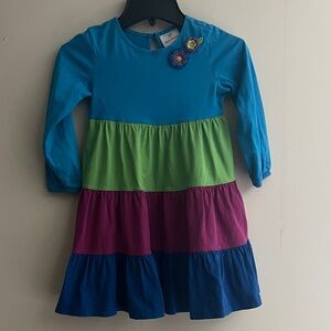 Hanna Andersson Blue, Green, and Purple Kids Dress